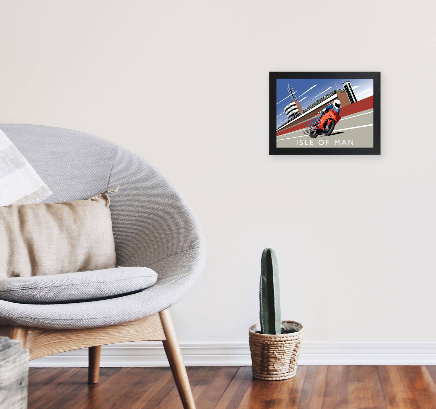 Isle of Man Art Print by Richard O'Neill A4 White Frame