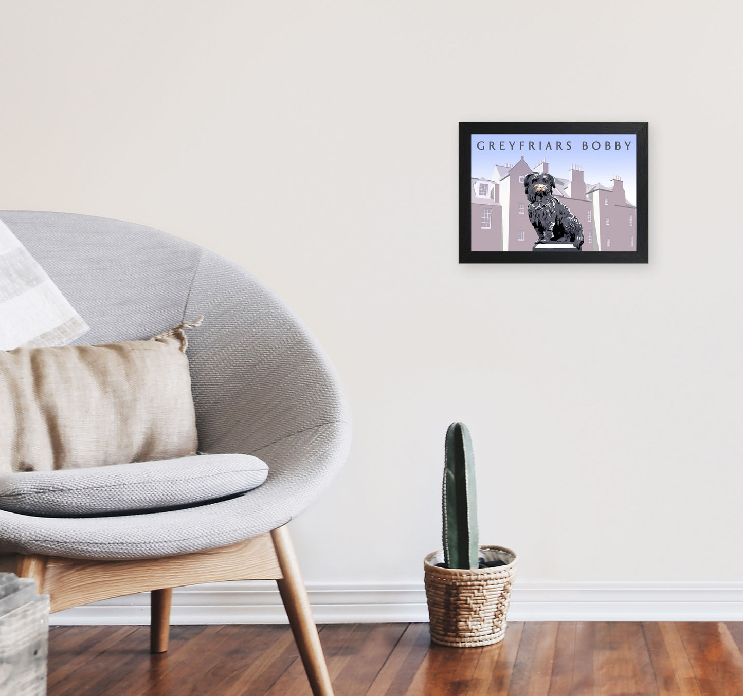 Greyfriars Bobby by Richard O'Neill A4 White Frame