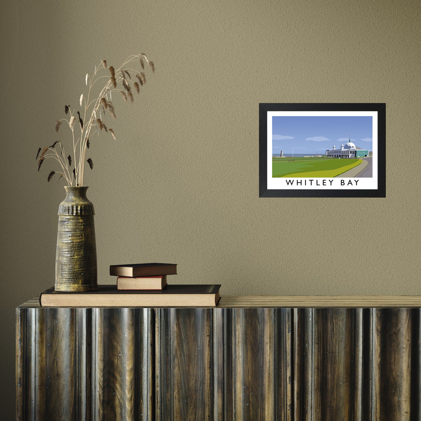 Whitley Bay by Richard O'Neill A4 Black Frame