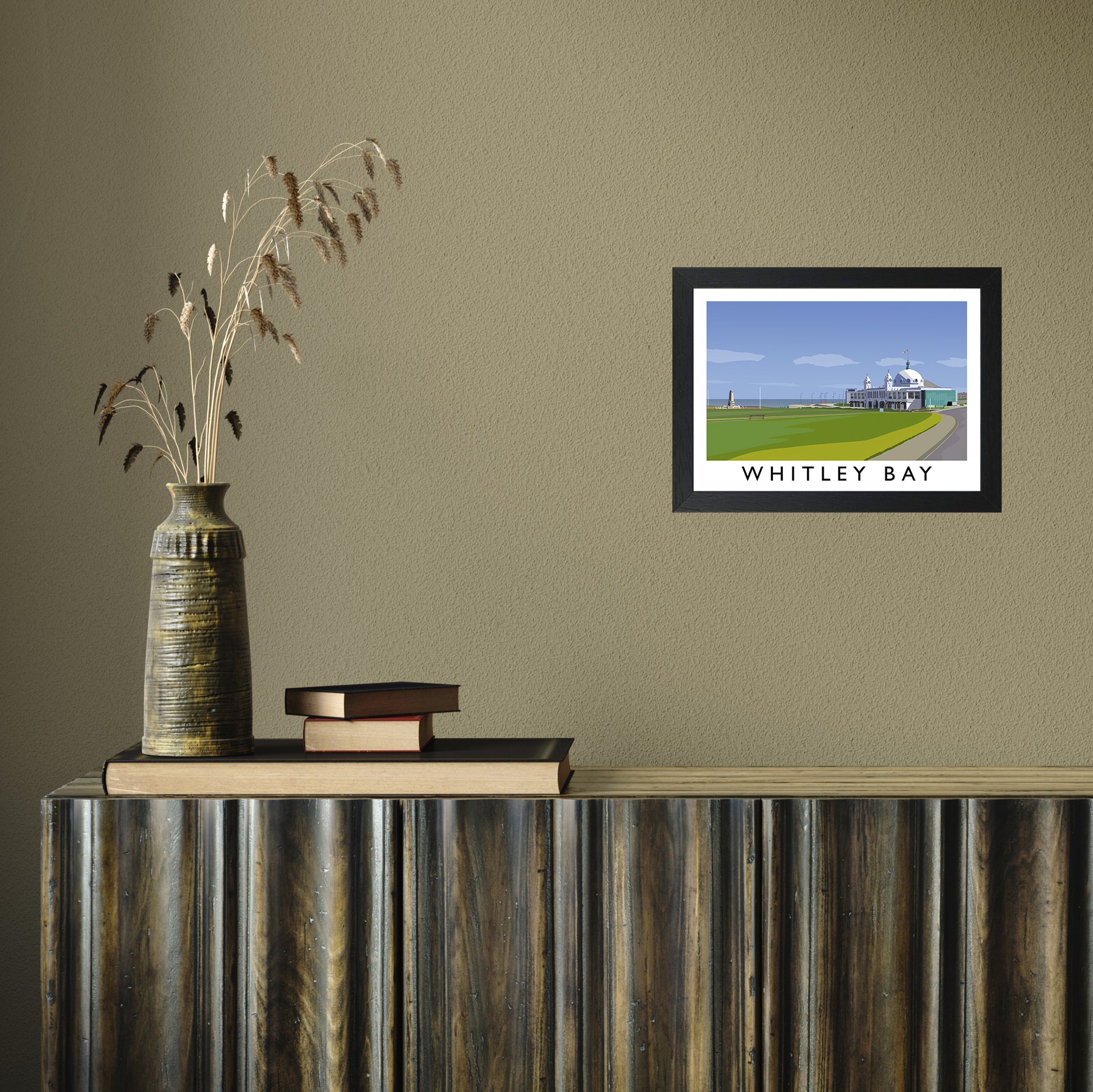 Whitley Bay by Richard O'Neill A4 Black Frame