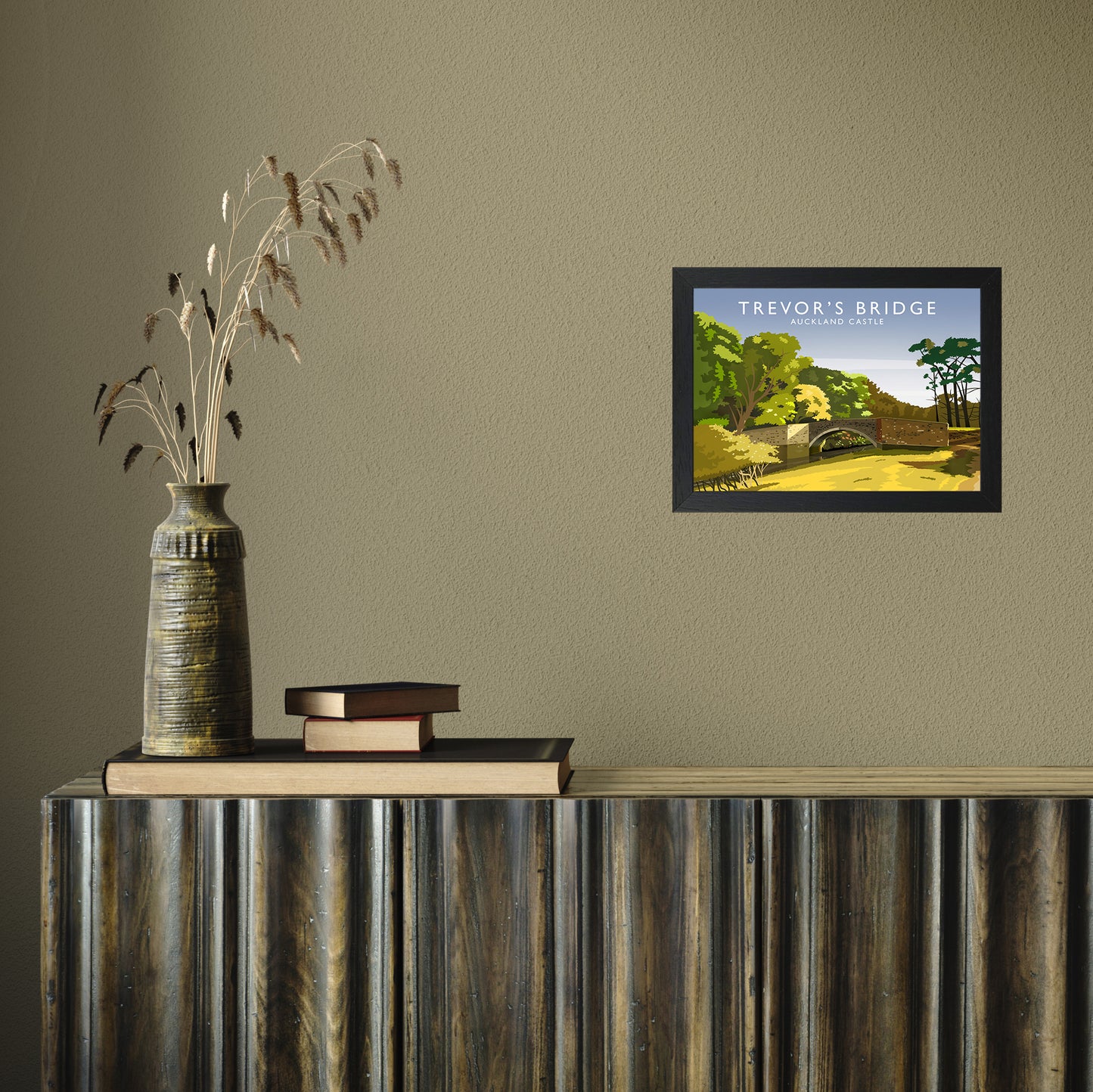 Trevor's Bridge by Richard O'Neill A4 Black Frame