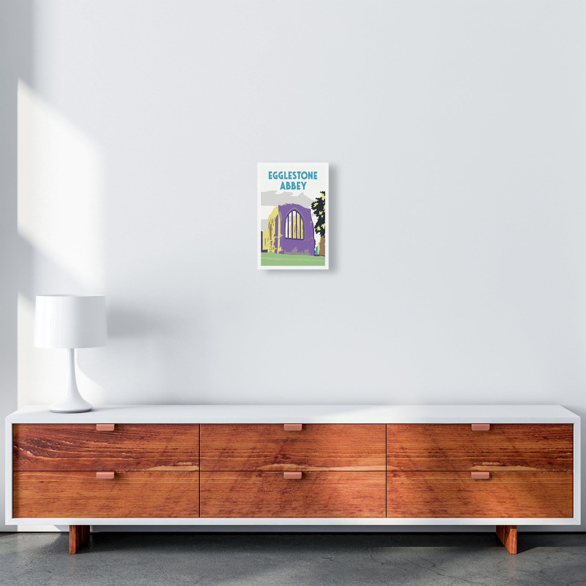 Egglestone Abbey Portrait Travel Art Print by Richard O'Neill A4 Canvas