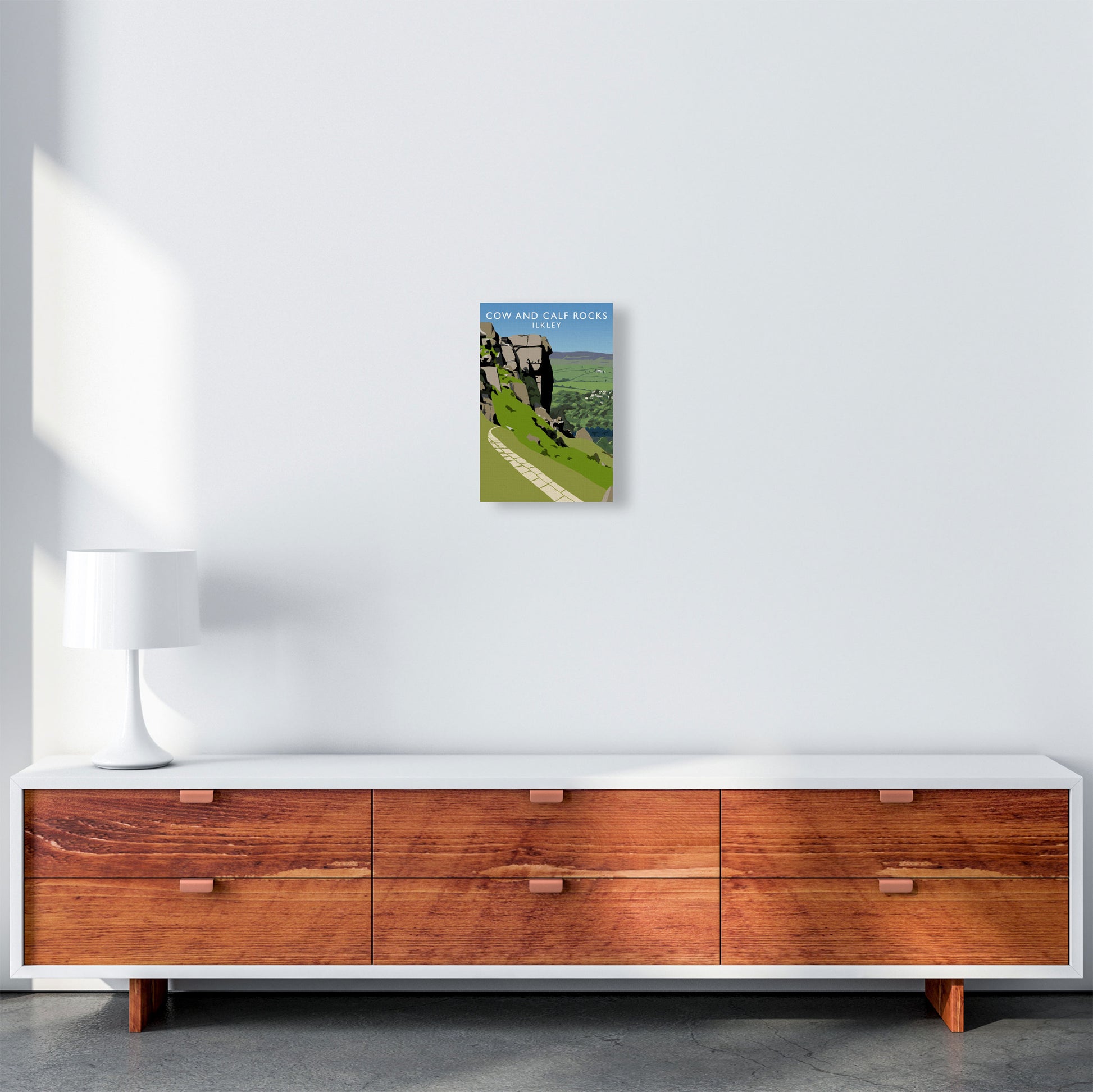 Cow And Calf Rocks Portrait by Richard O'Neill A4 Canvas