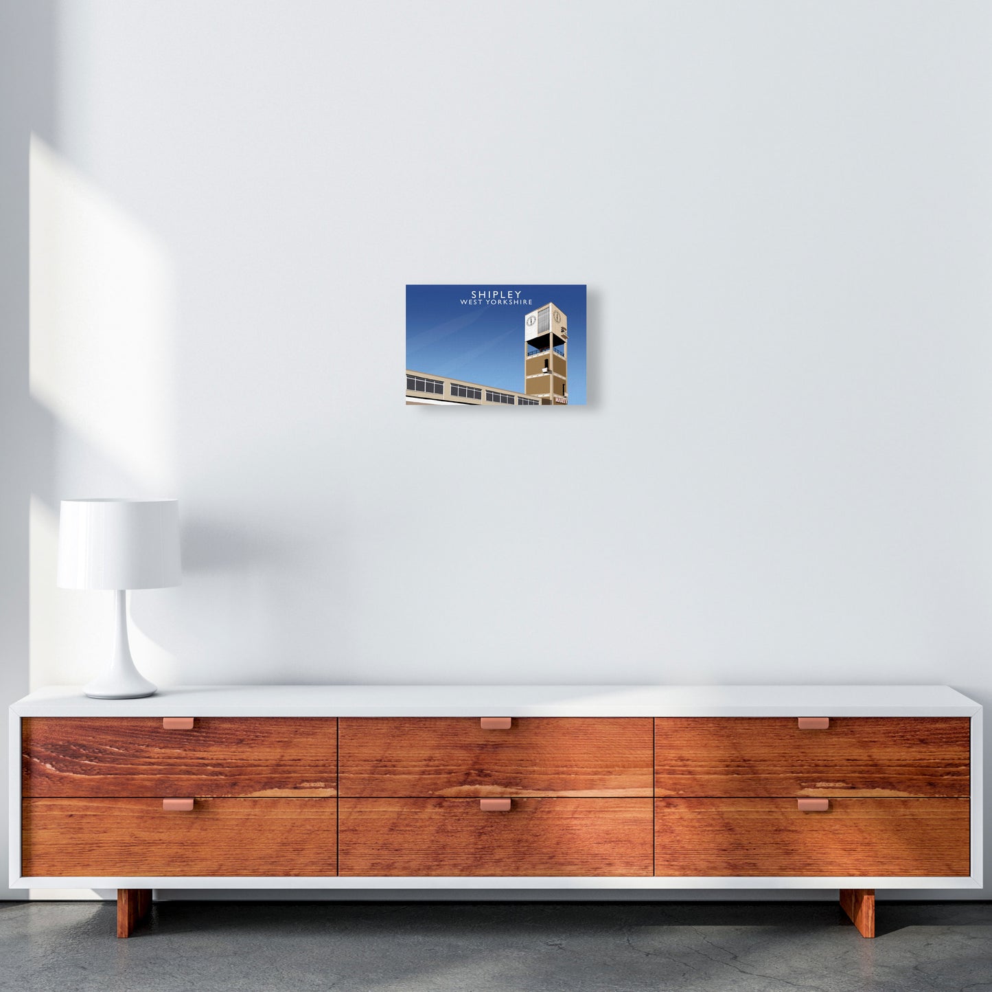 Shipley West Yorkshire Travel Art Print by Richard O'Neill, Framed Wall Art A4 Canvas