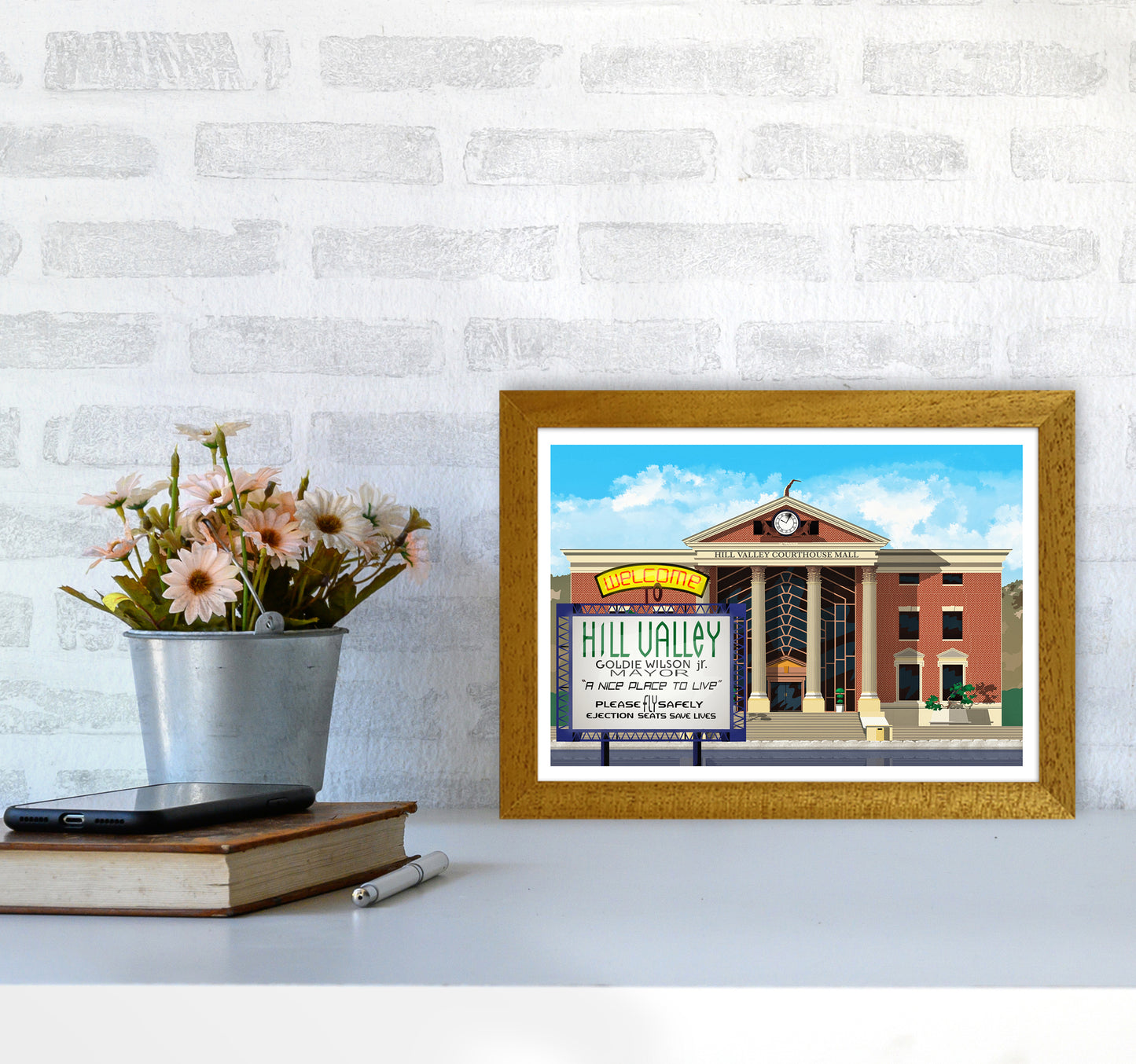 Hill Valley 2015 Revised Art Print by Richard O'Neill A4 Print Only