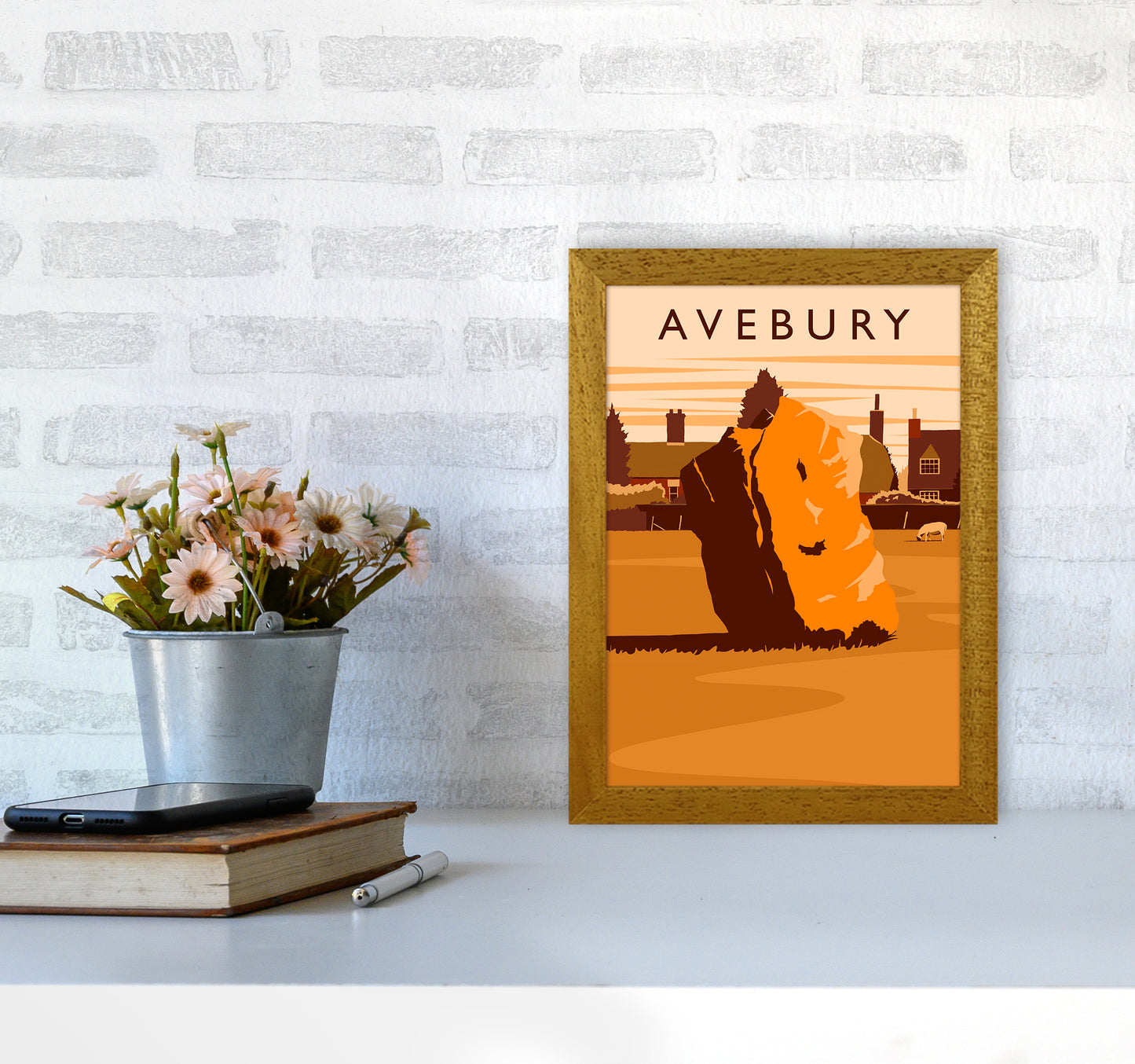 Avebury portrait Travel Art Print by Richard O'Neill A4 Print Only