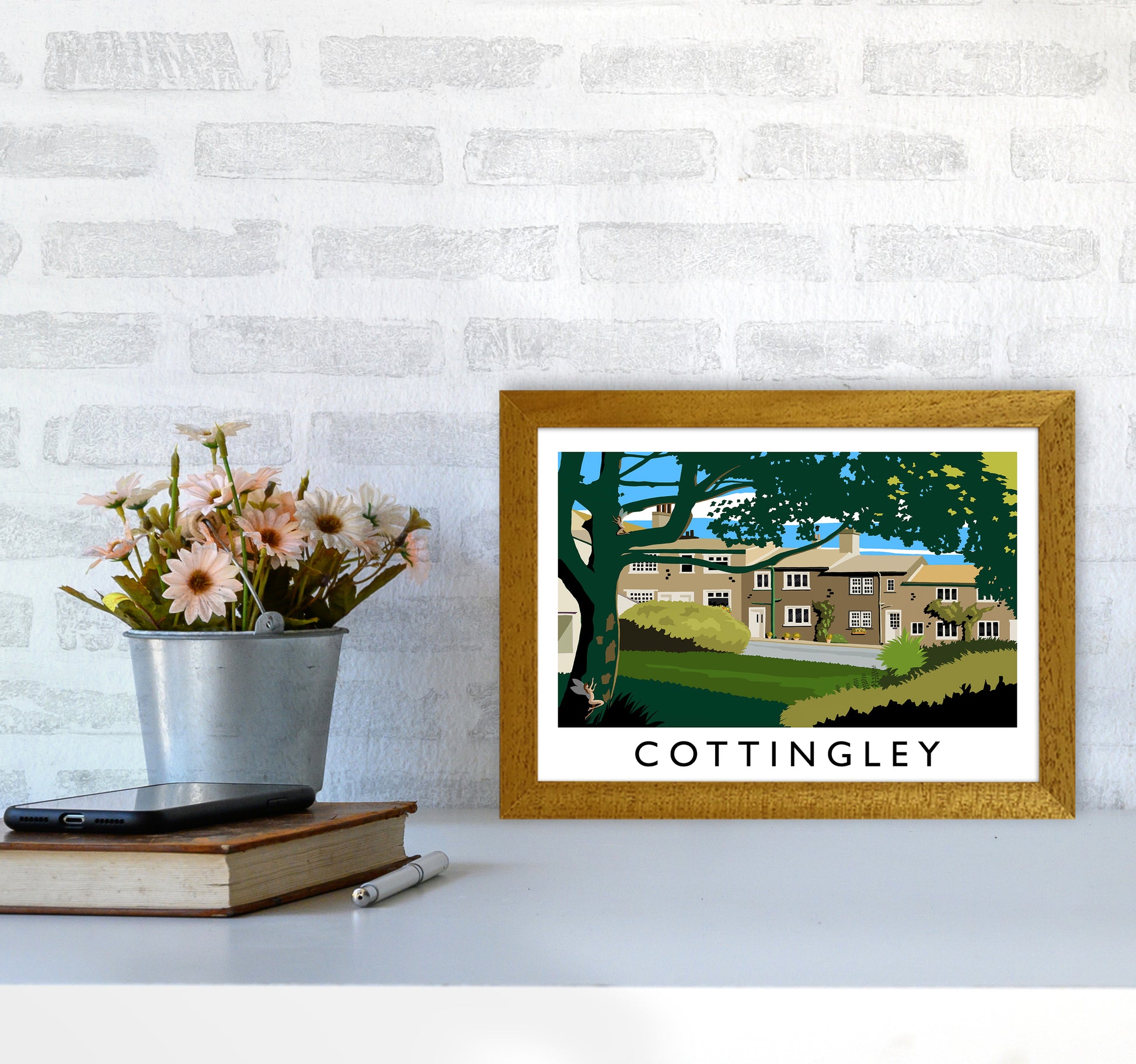 Cottingley Travel Art Print by Richard O'Neill A4 Print Only
