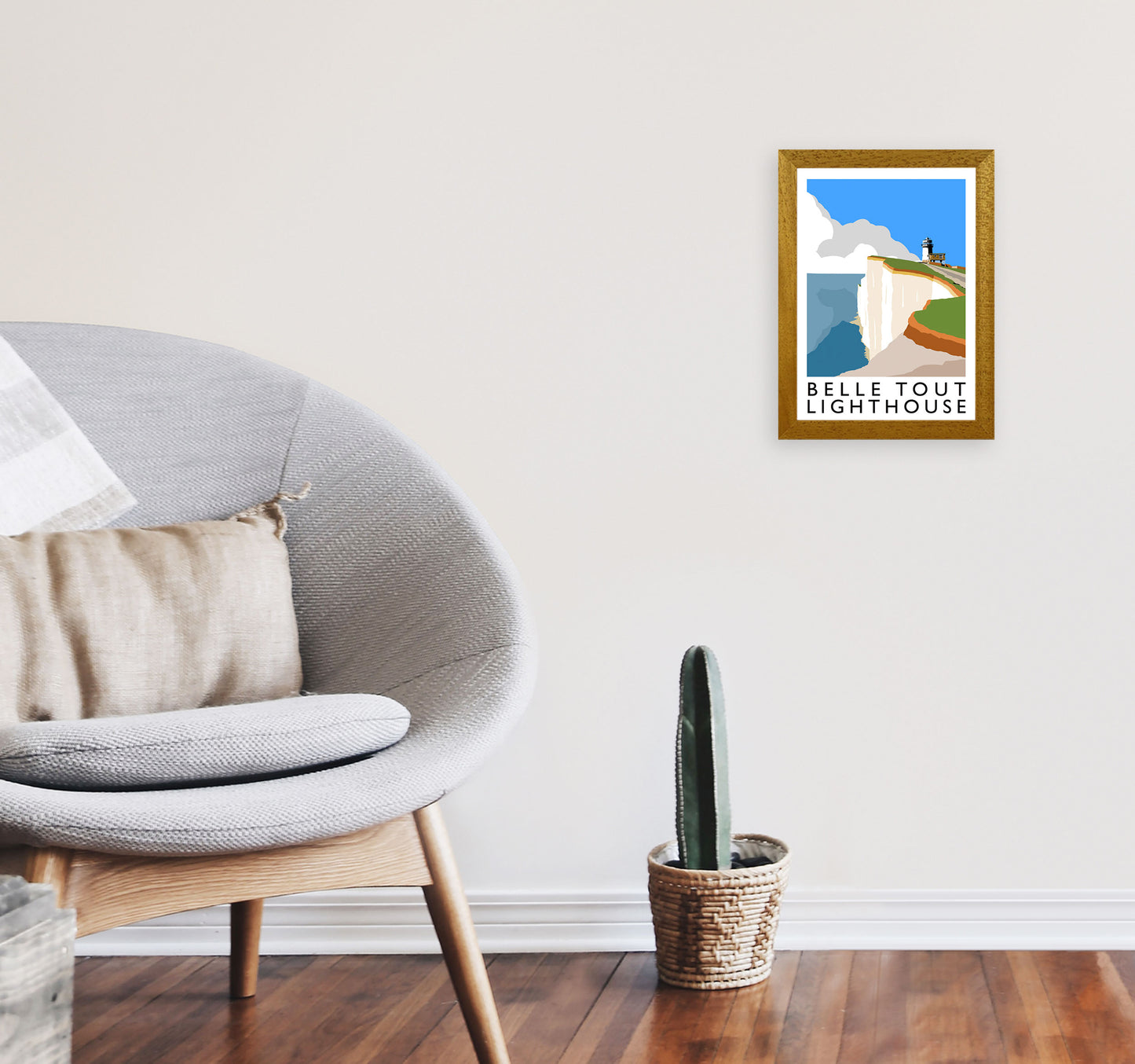 Belle Tout Lighthouse Framed Digital Art Print by Richard O'Neill A4 Print Only