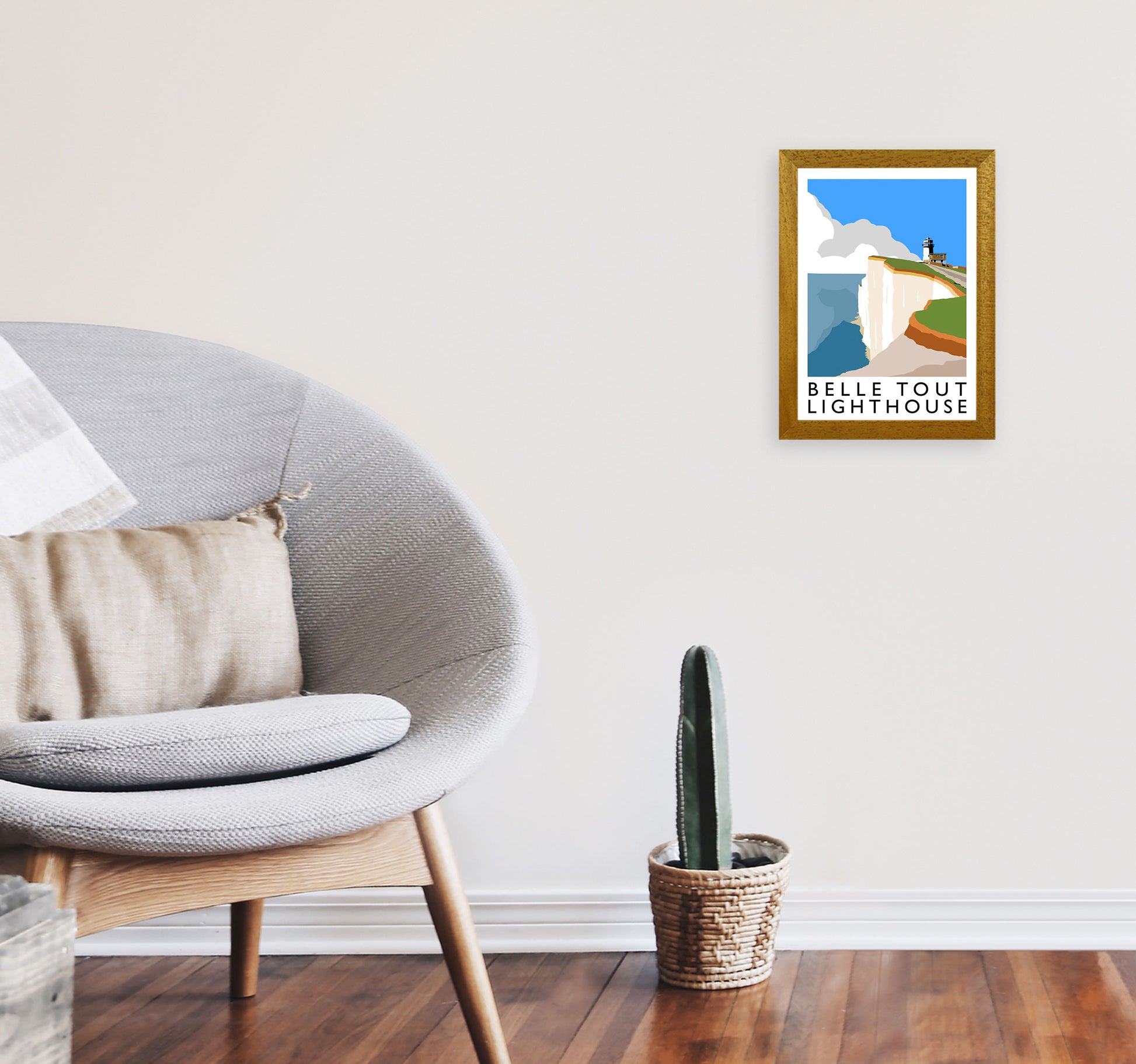 Belle Tout Lighthouse Framed Digital Art Print by Richard O'Neill A4 Print Only
