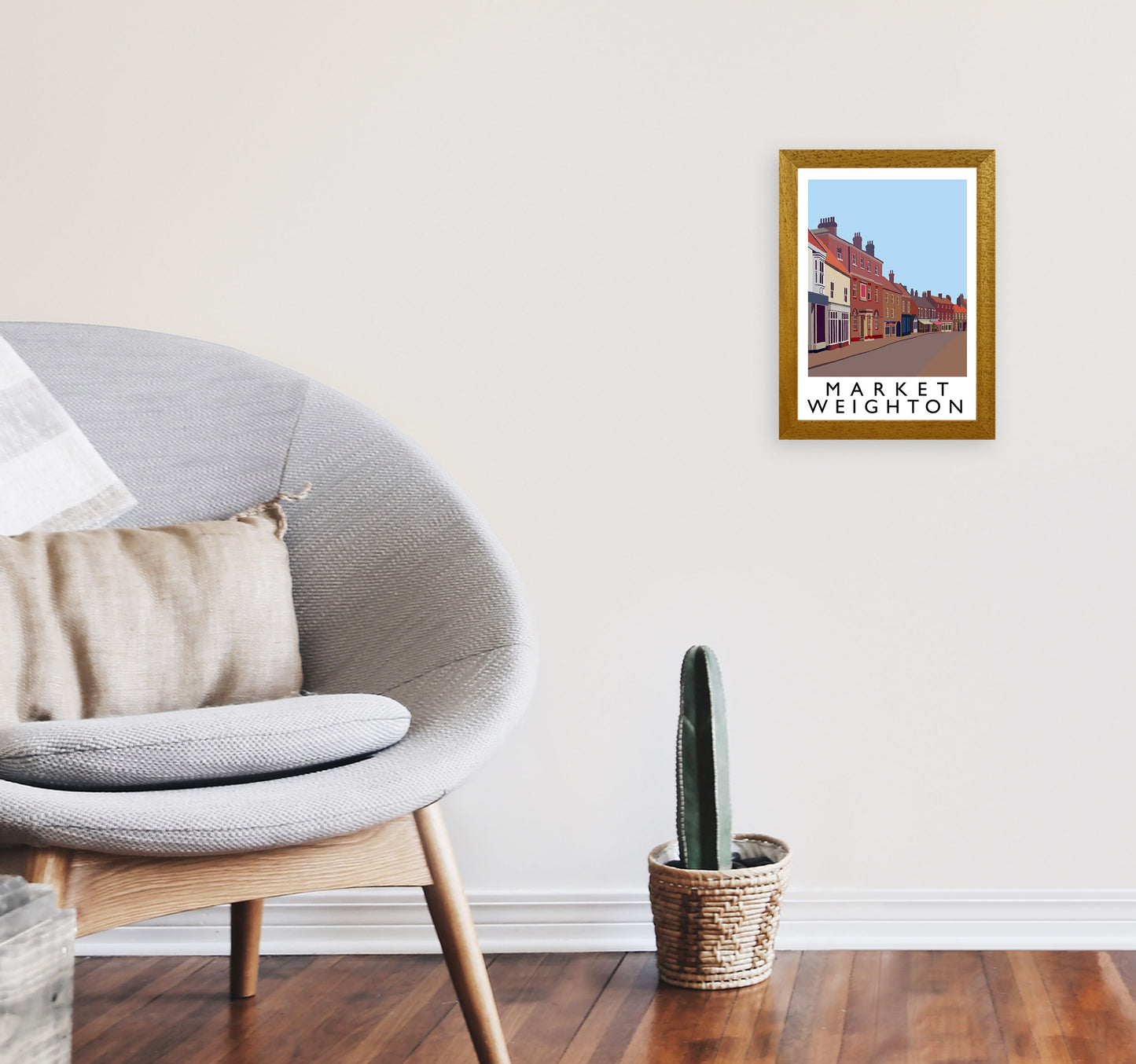 Market Weighton by Richard O'Neill Yorkshire Art Print, Vintage Travel Poster A4 Print Only