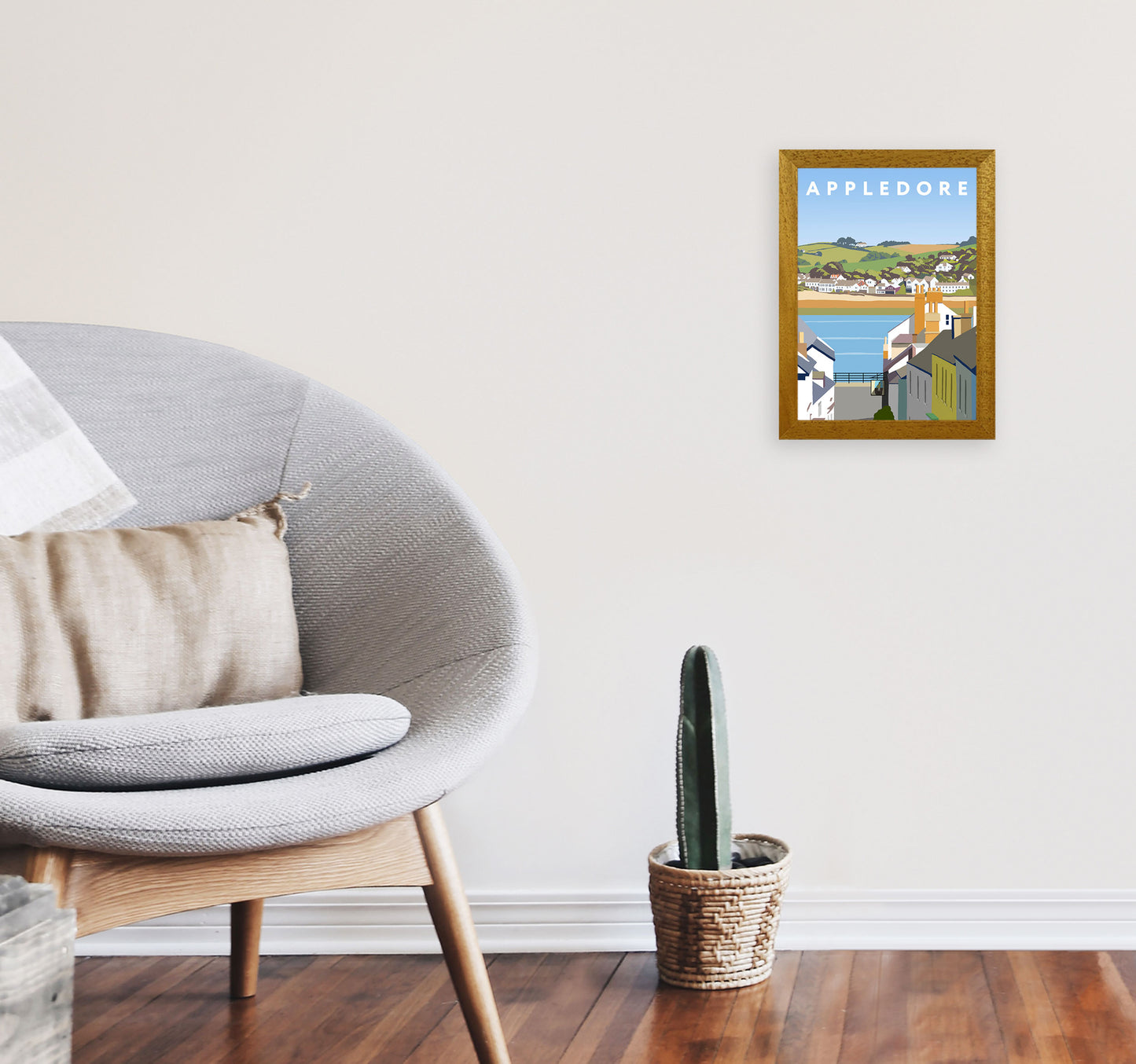 Appledore Framed Digital Art Print by Richard O'Neill A4 Print Only