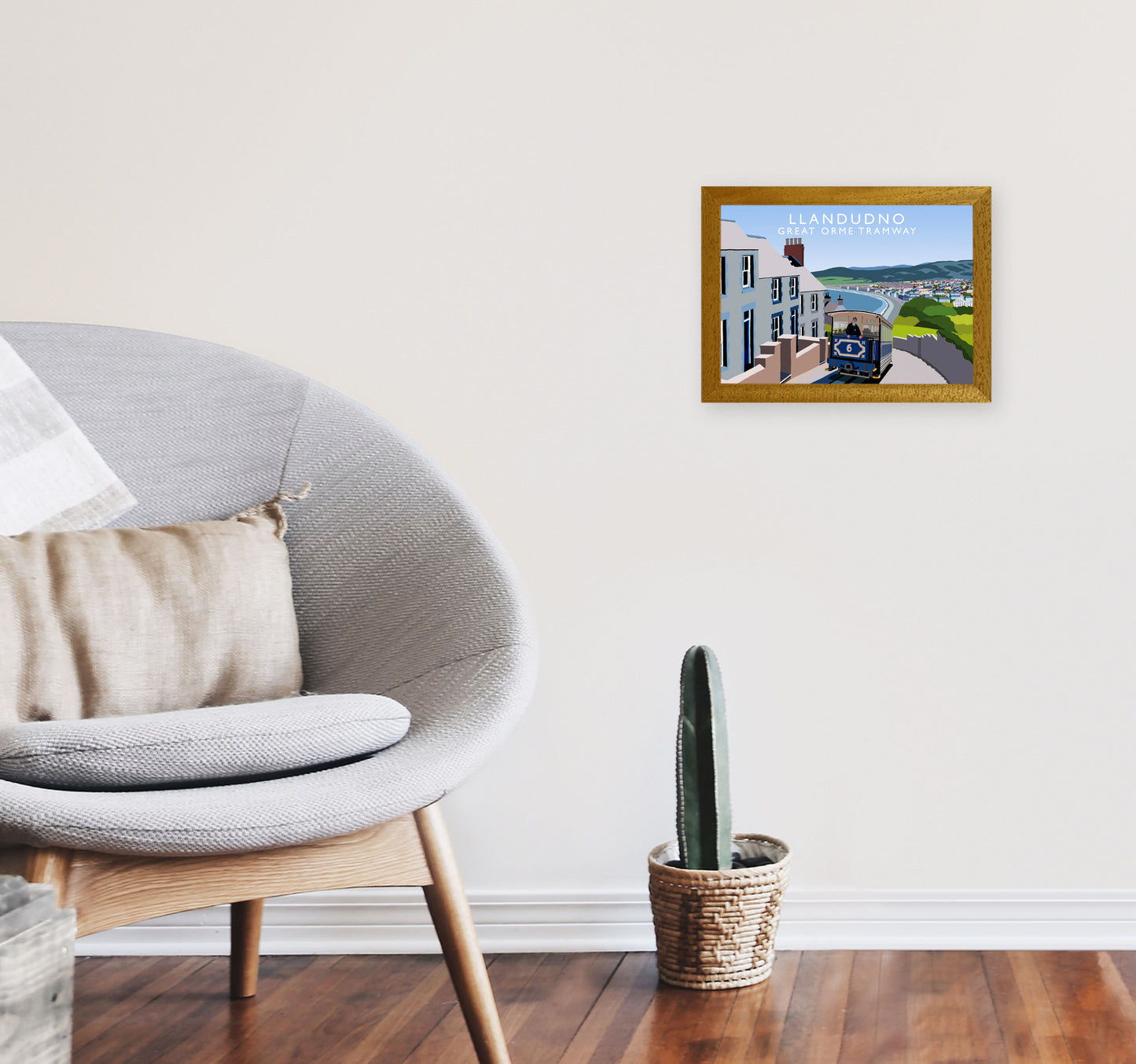 Llandudno Great Orme Tramway Travel Art Print by Richard O'Neill A4 Print Only