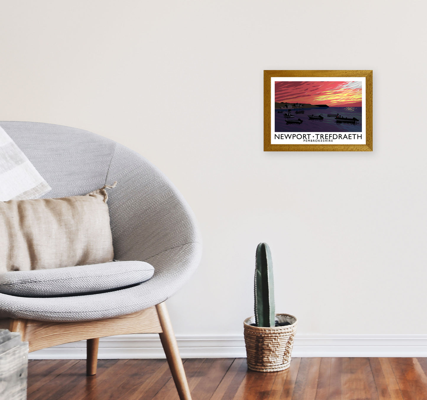 Newport Trefdraeth Pembrokeshire Travel Art Print by Richard O'Neill A4 Print Only