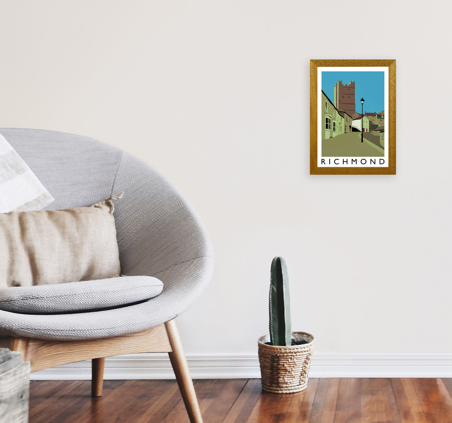 Richmond Travel Art Print by Richard O'Neill, Framed Wall Art A4 Print Only