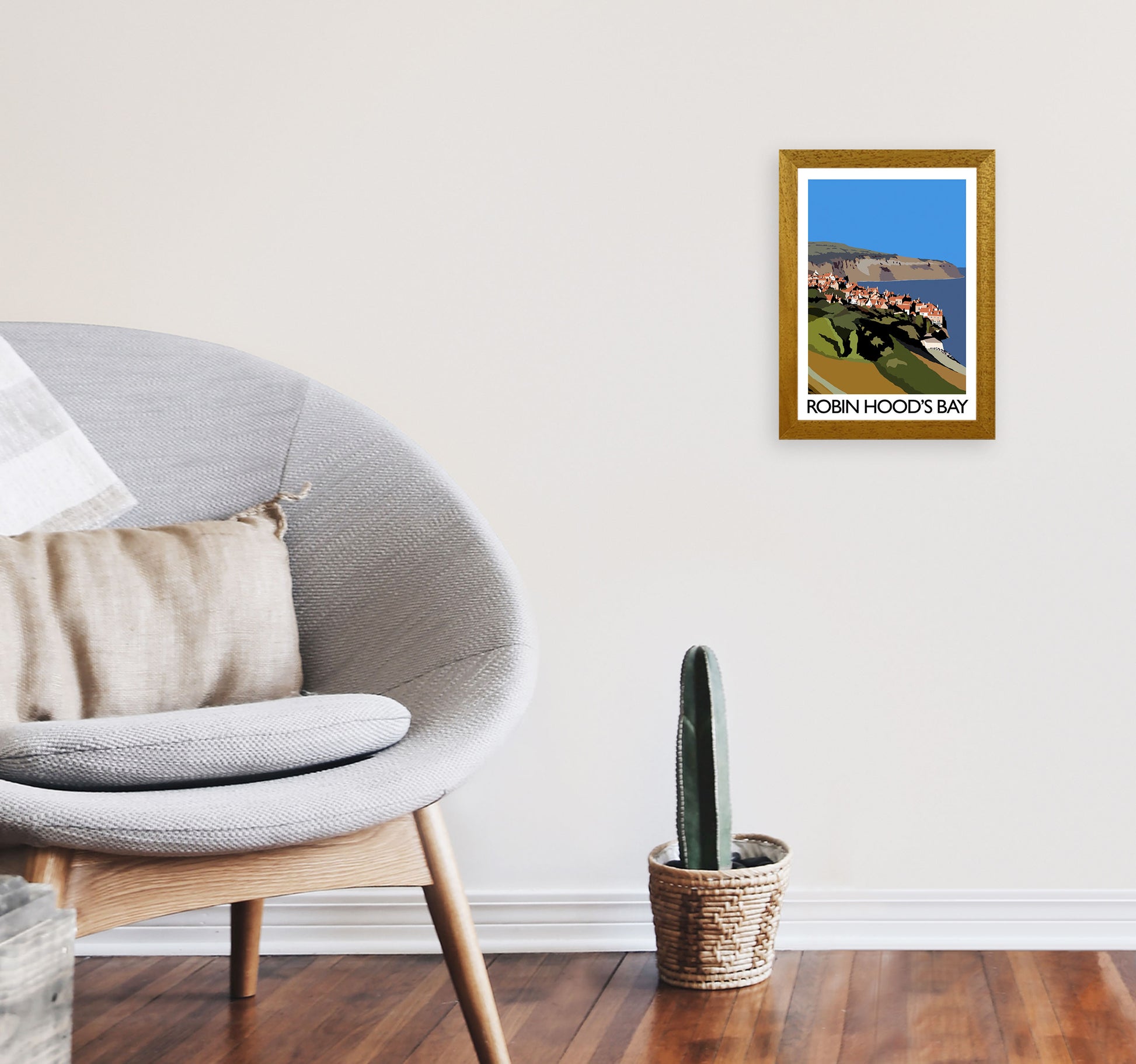 Robin Hood's Bay Travel Art Print by Richard O'Neill, Framed Wall Art A4 Print Only