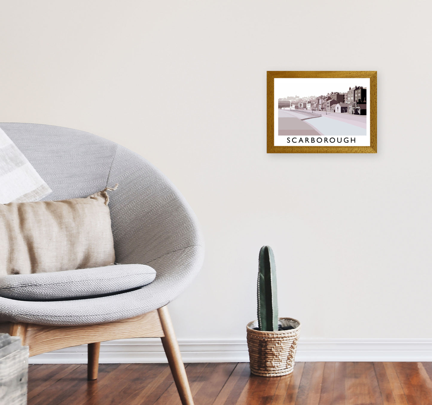 Scarborough Travel Art Print by Richard O'Neill, Framed Wall Art A4 Print Only