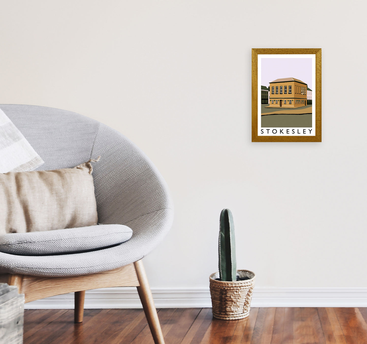 Stokesley Travel Art Print by Richard O'Neill, Framed Wall Art A4 Print Only