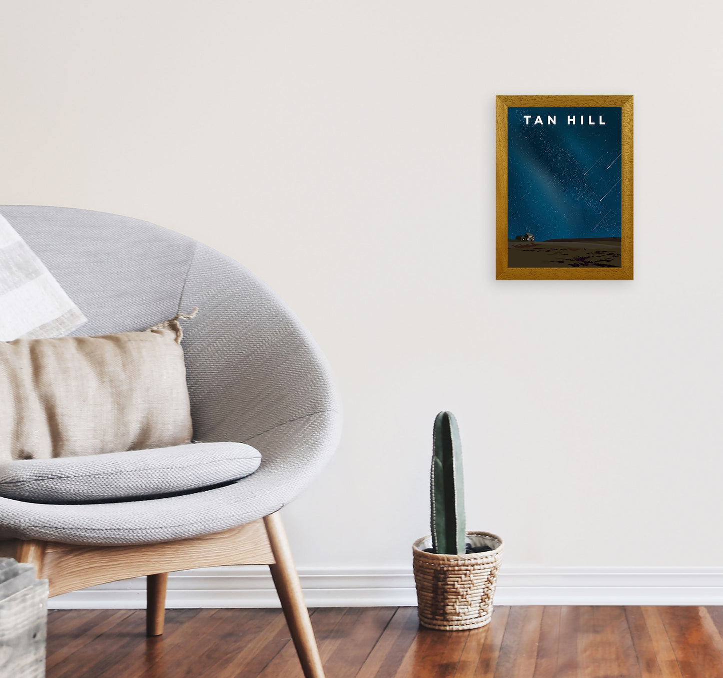 Tan Hill Travel Art Print by Richard O'Neill, Framed Wall Art A4 Print Only