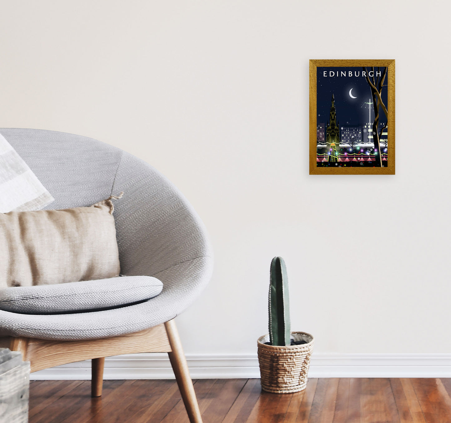 Edinburgh Night Portrait by Richard O'Neill A4 Print Only
