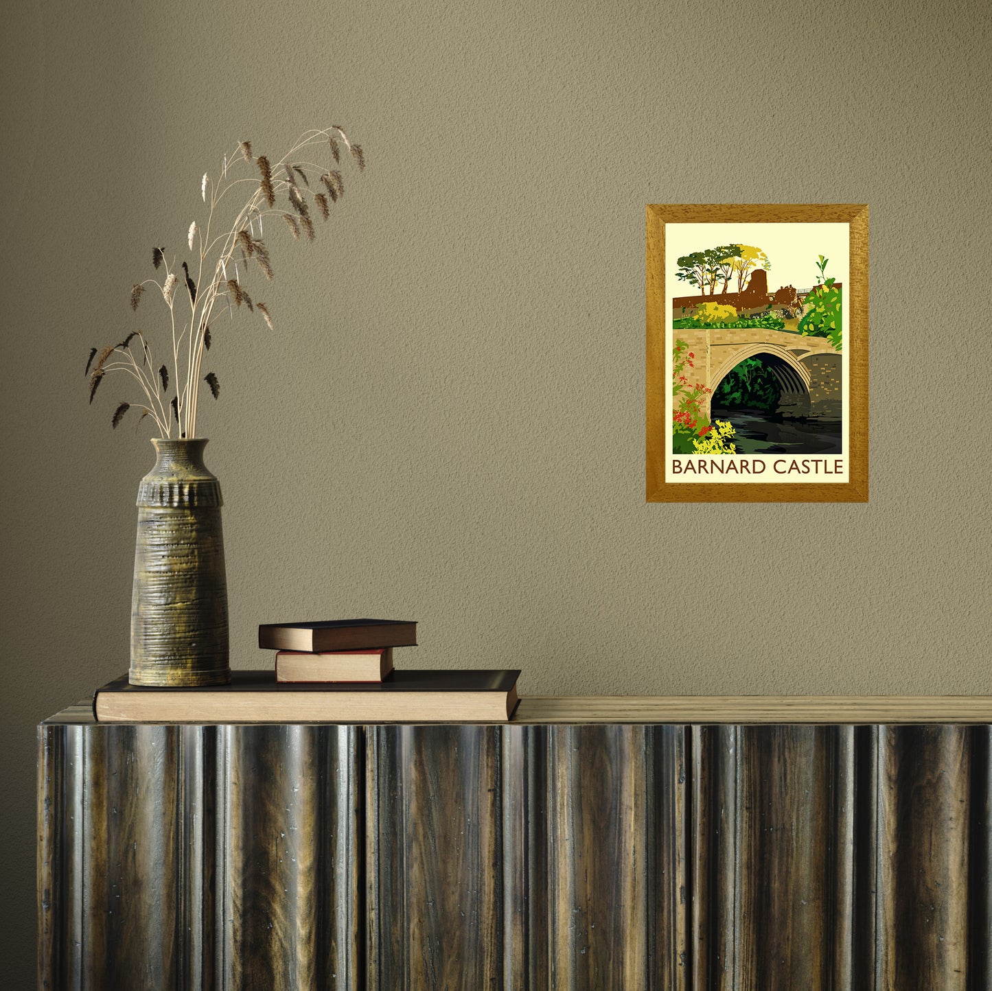 Barnard Castle 4 by Richard O'Neill A4 Oak Frame