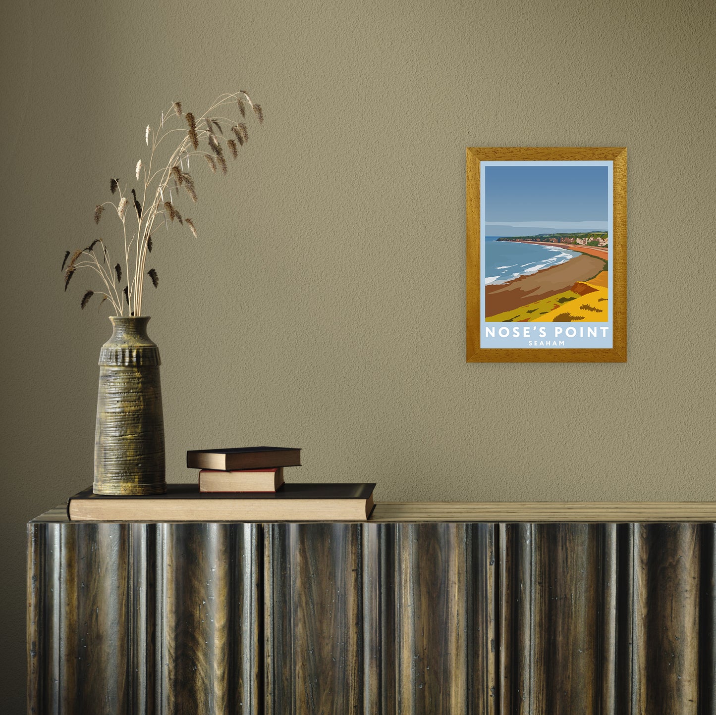 Nose's Point portrait by Richard O'Neill A4 Oak Frame