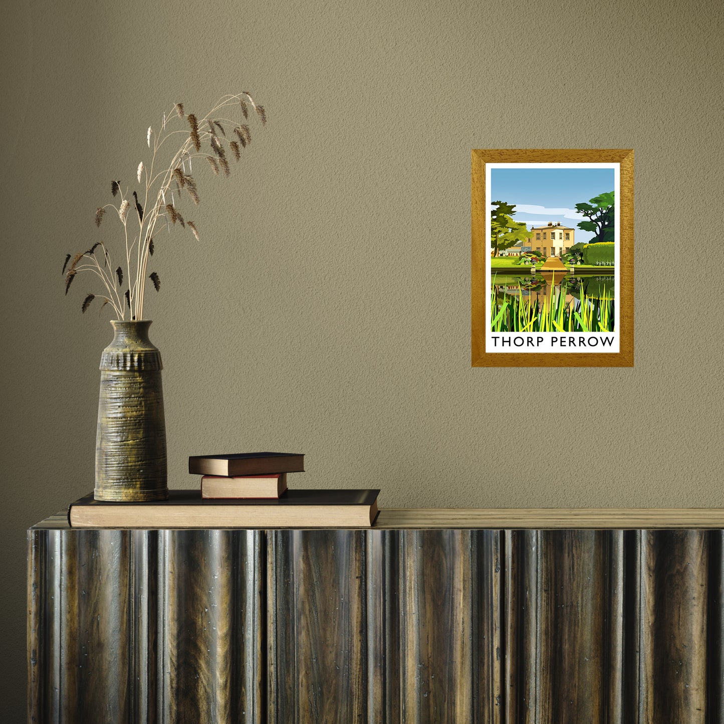 Thorp Perrow portrait by Richard O'Neill A4 Oak Frame