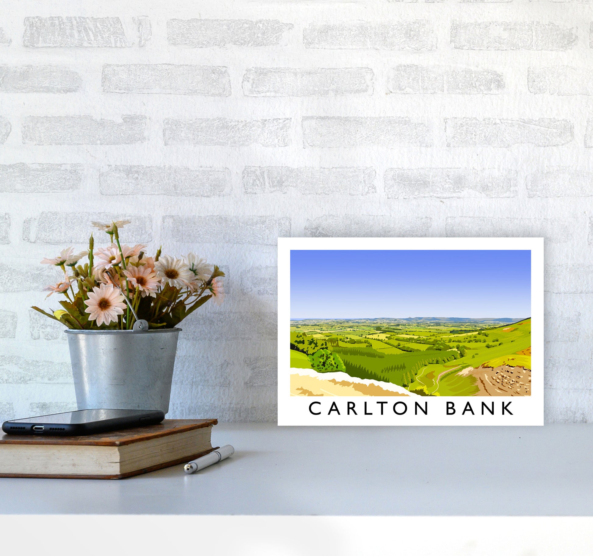 Carlton Bank Travel Art Print by Richard O'Neill A4 Black Frame