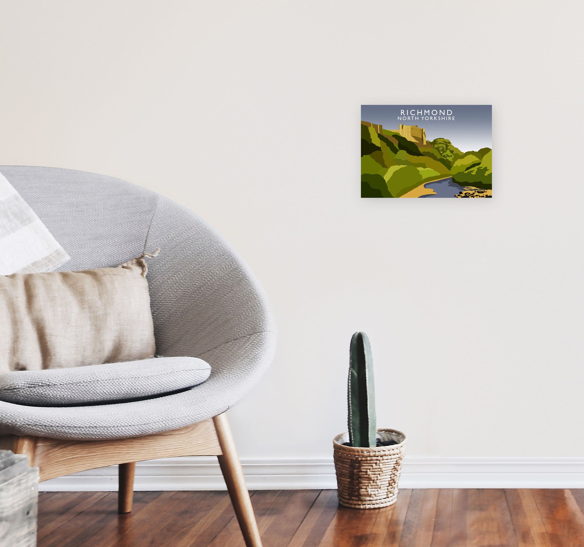 Richmond North Yorkshire Art Print by Richard O'Neill A4 Black Frame