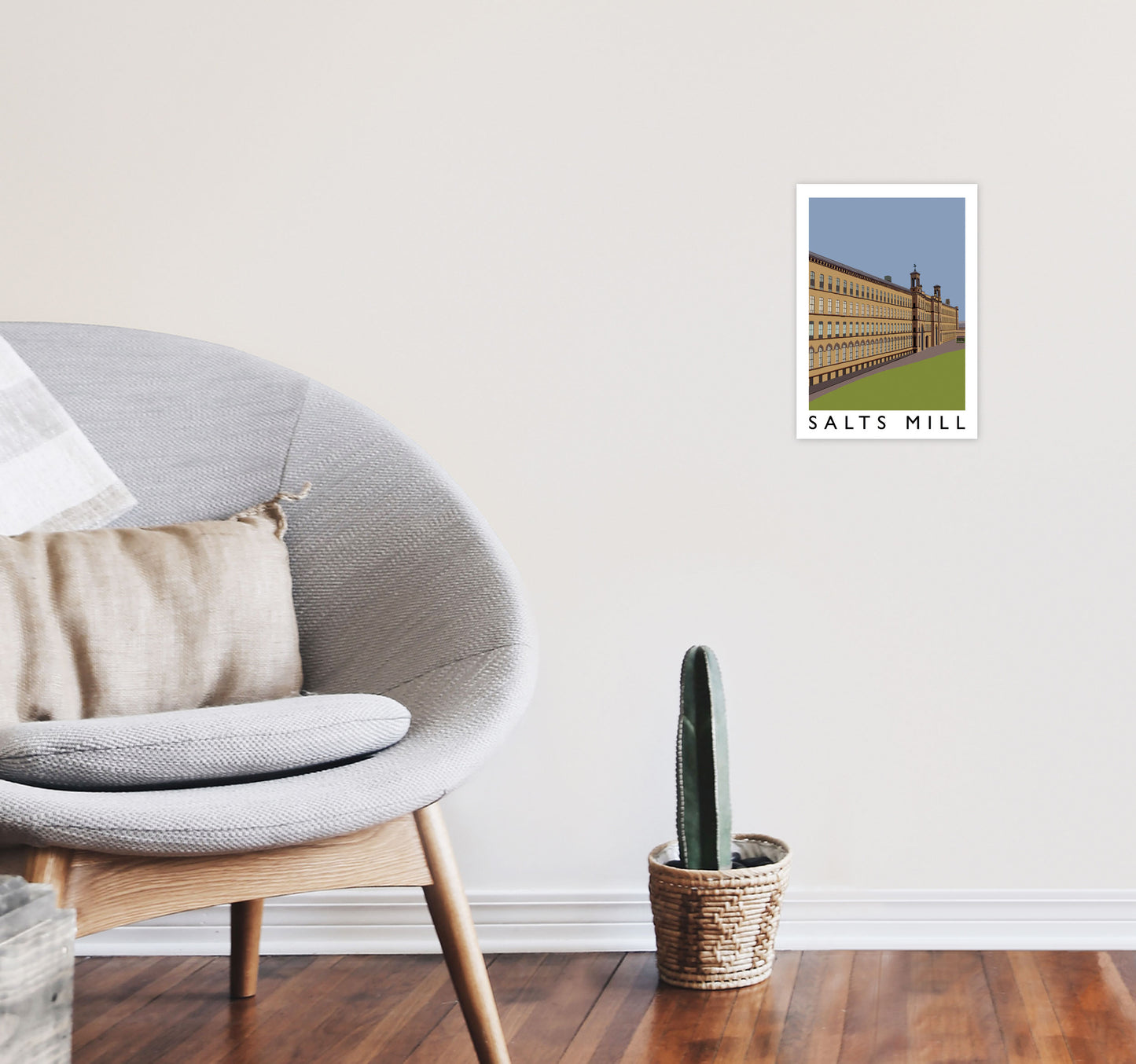 Salts Mill Art Print by Richard O'Neill A4 Black Frame