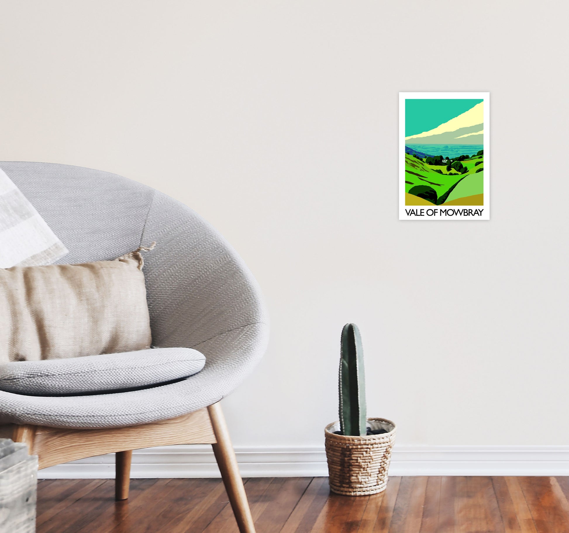 Vale Of Mowbray by Richard O'Neill Yorkshire Art Print, Vintage Travel Poster A4 Black Frame