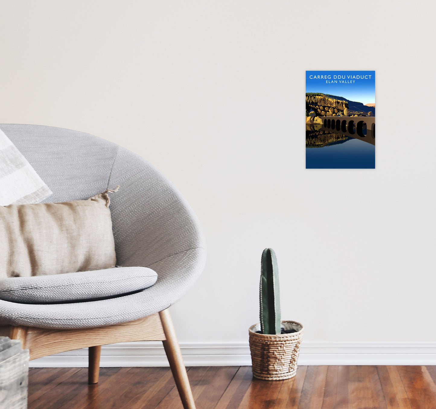 Carreg Ddu Viaduct by Richard O'Neill A4 Black Frame