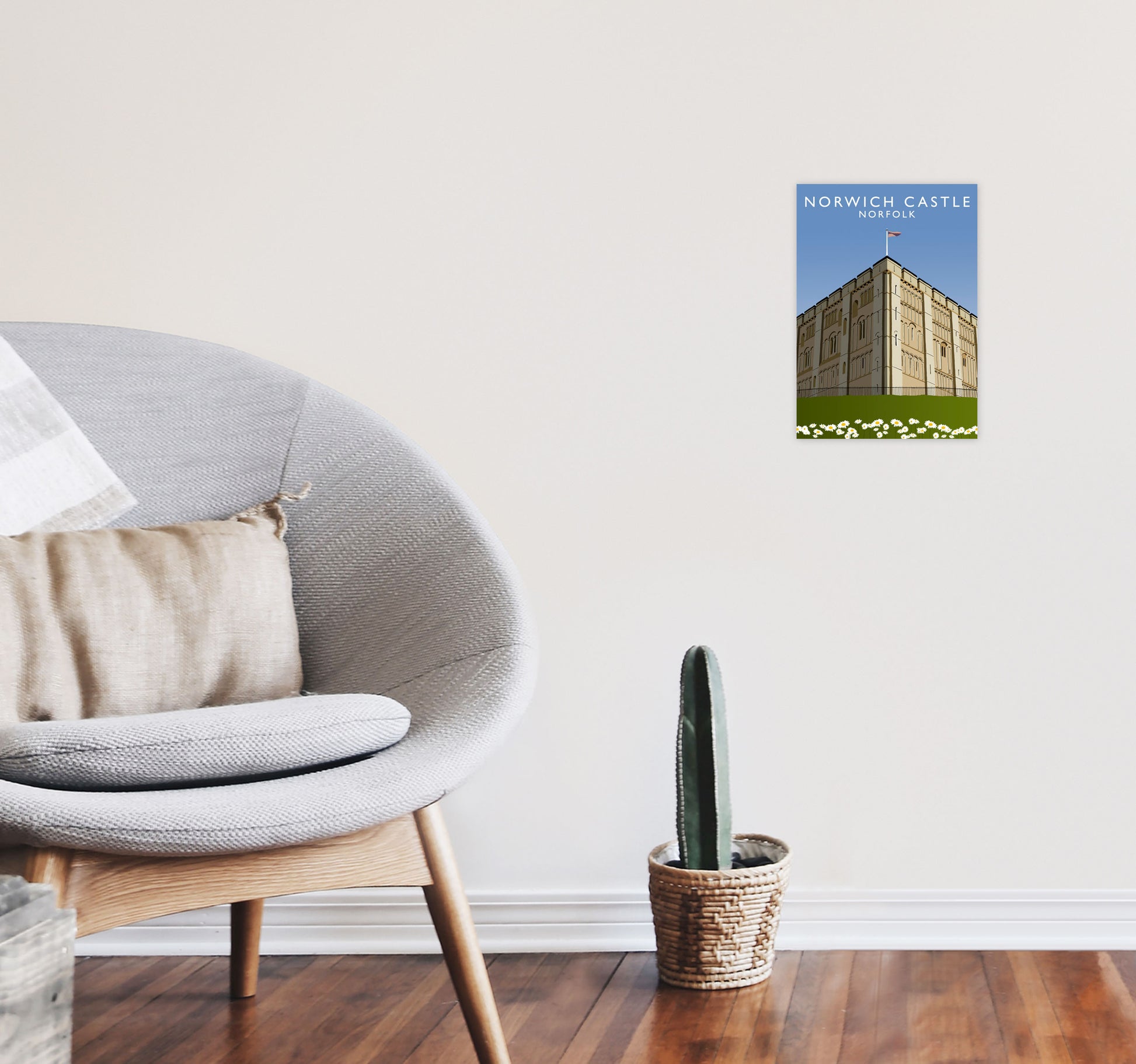 Norwich Castle by Richard O'Neill A4 Black Frame