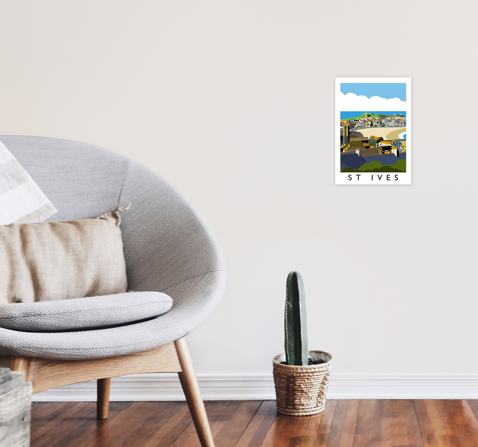 St Ives by Richard O'Neill A4 Black Frame