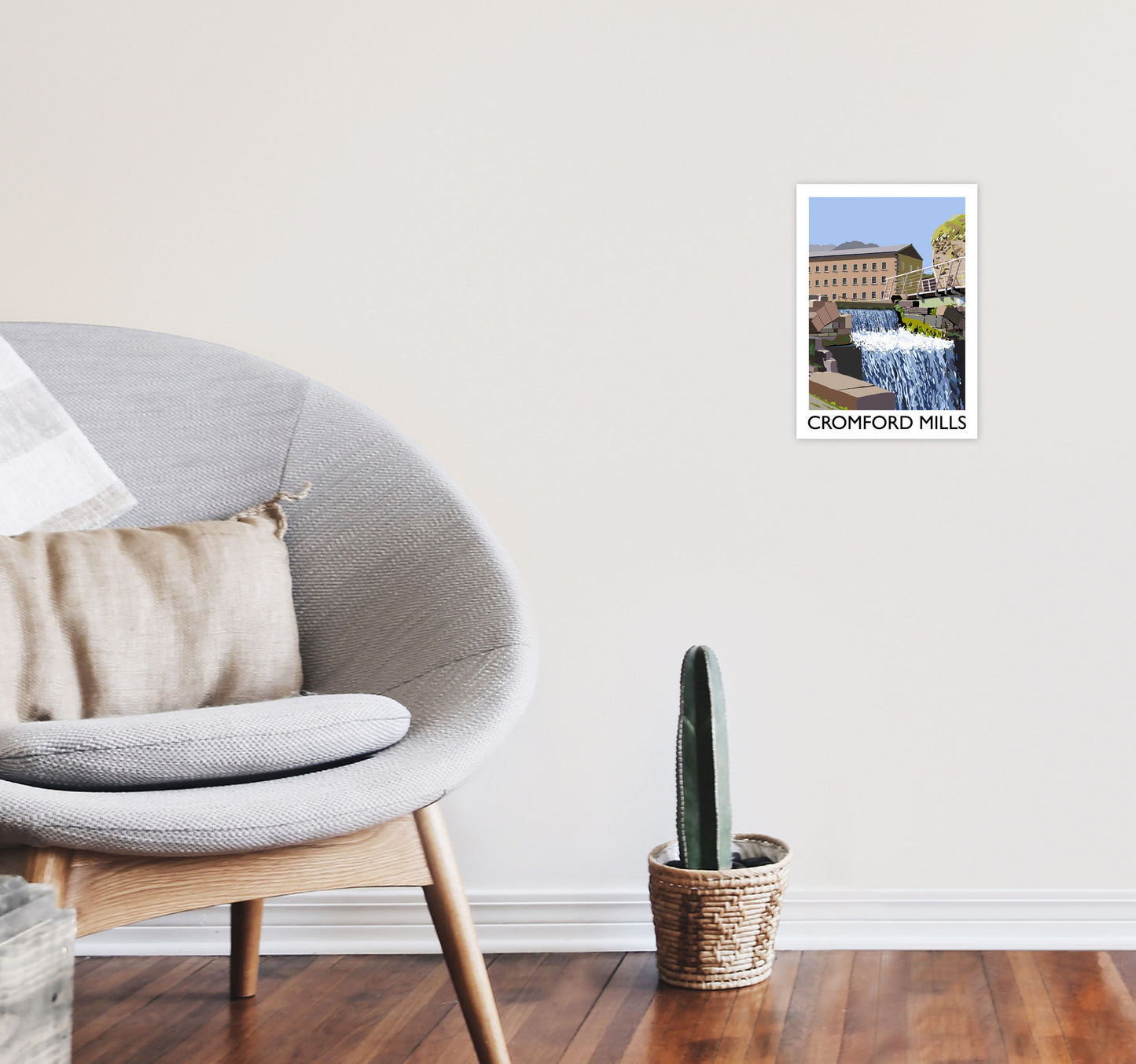 Cromford Mills Portrait by Richard O'Neill A4 Black Frame