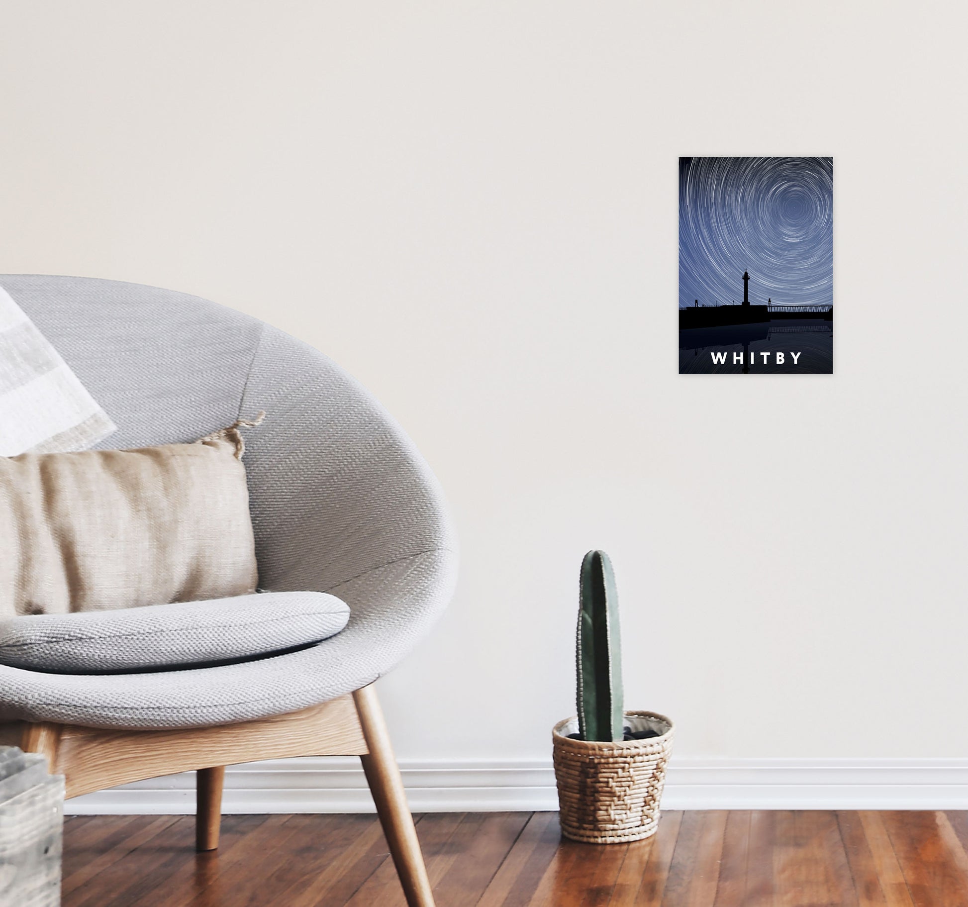 Whitby Digital Art Print by Richard O'Neill, Framed Wall Art A4 Black Frame