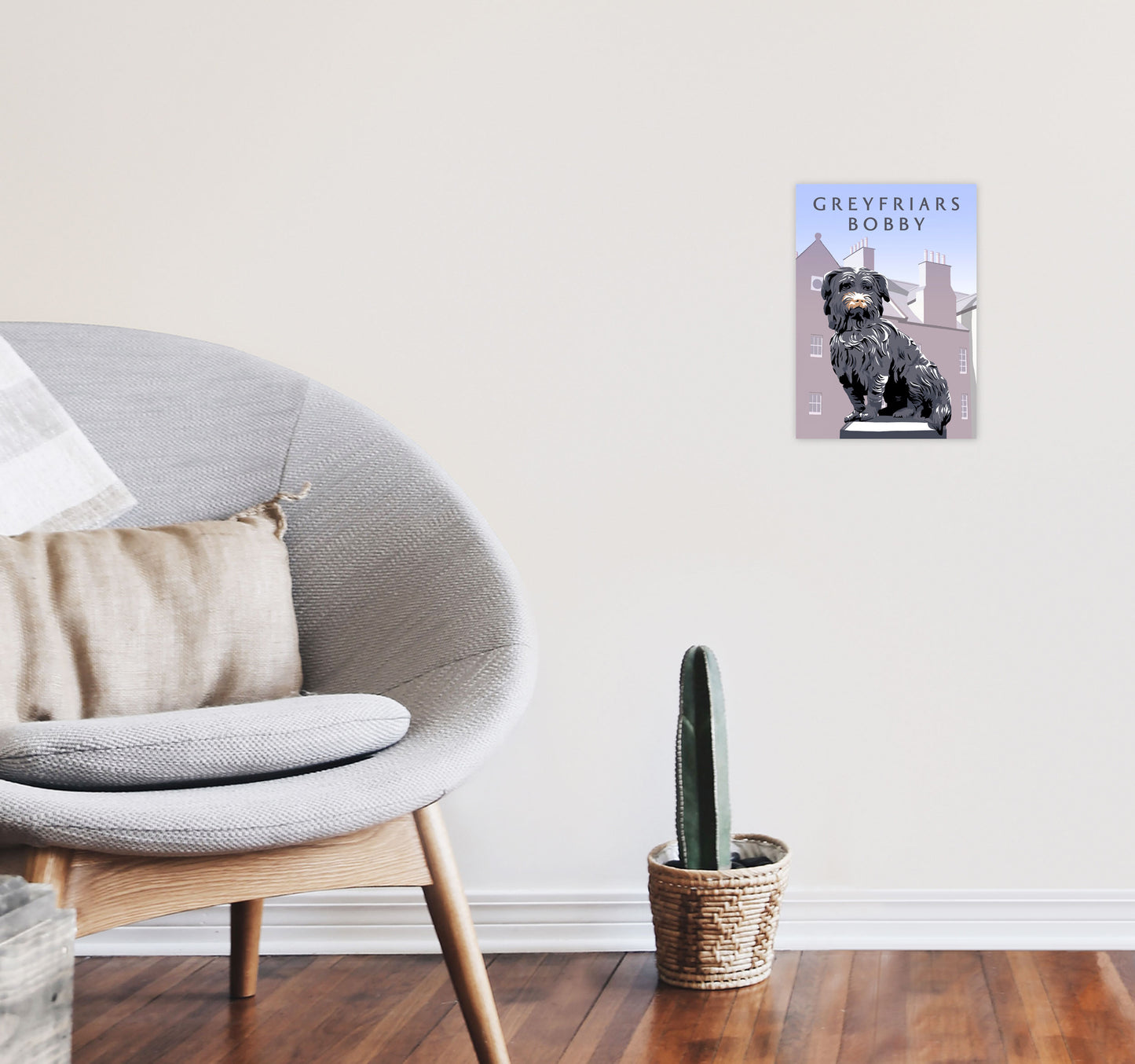 Greyfriars Bobby Portrait by Richard O'Neill A4 Black Frame