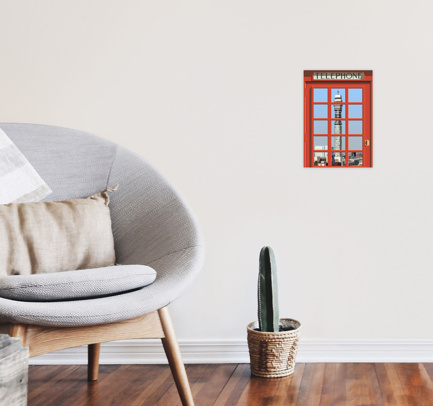 London Telephone Box 6 by Richard O'Neill A4 Black Frame
