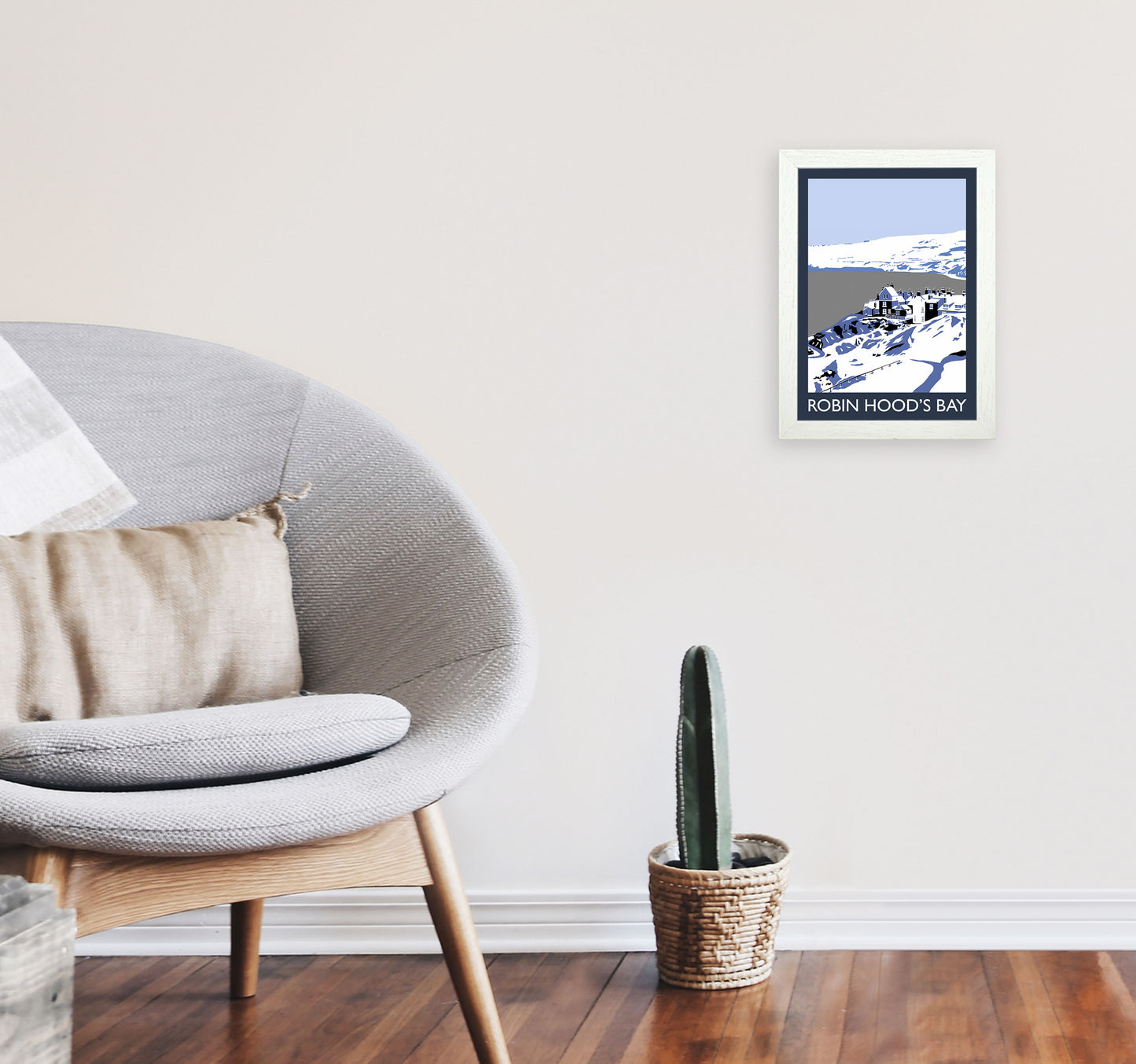 Robin Hood's Bay Art Print by Richard O'Neill A4 Oak Frame
