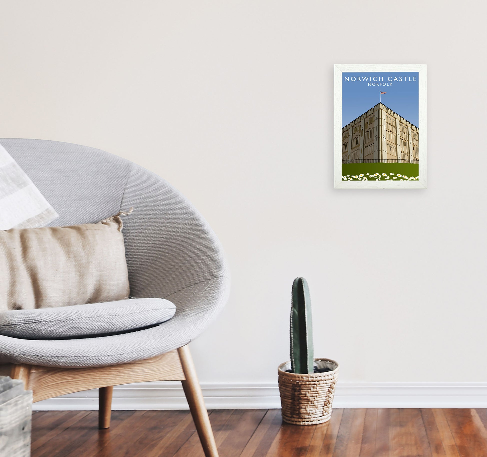 Norwich Castle by Richard O'Neill A4 Oak Frame