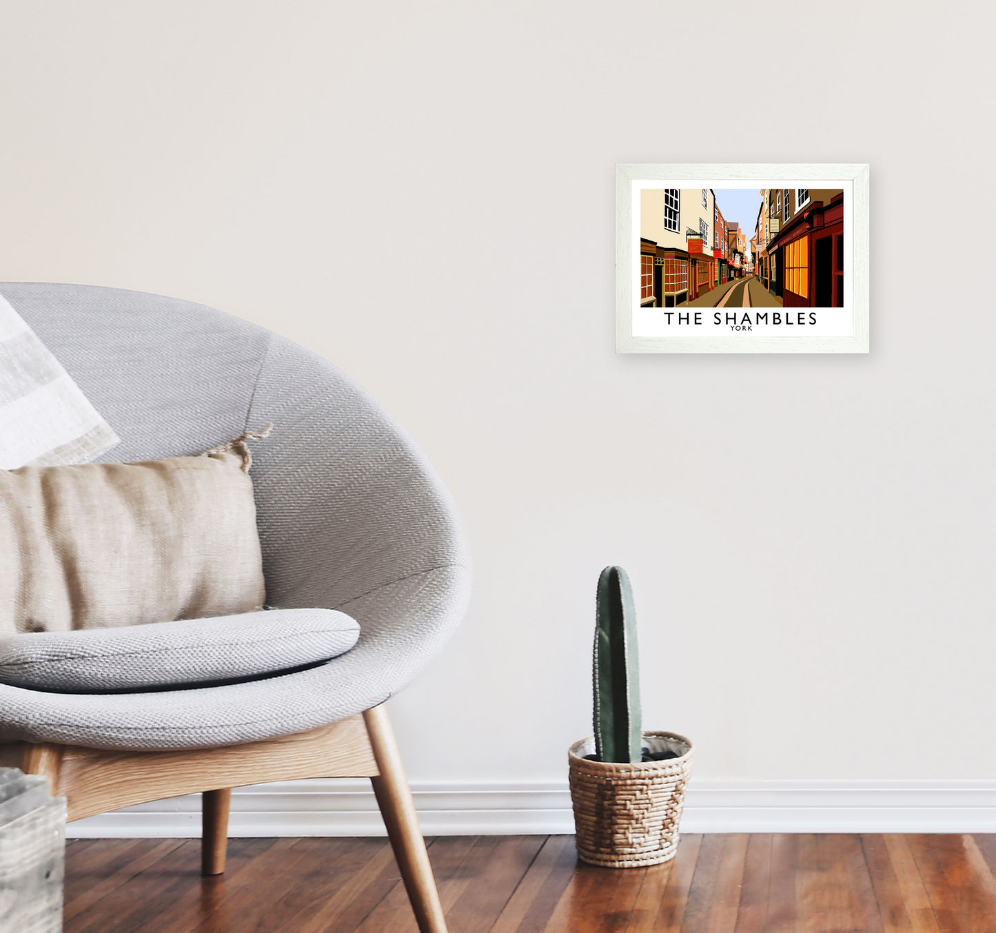 The Shambles by Richard O'Neill Yorkshire Art Print, Vintage Travel Poster A4 Oak Frame