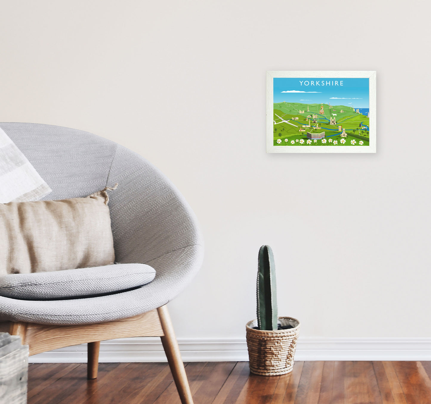 Yorkshire Framed Digital Art Print by Richard O'Neill A4 Oak Frame