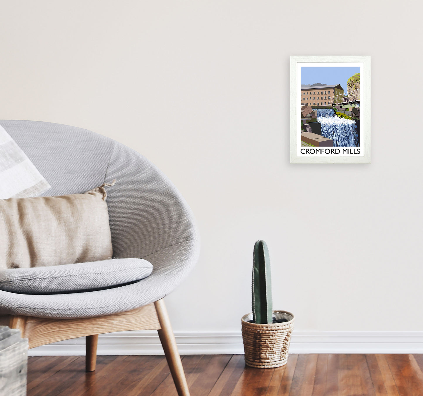 Cromford Mills Portrait by Richard O'Neill A4 Oak Frame