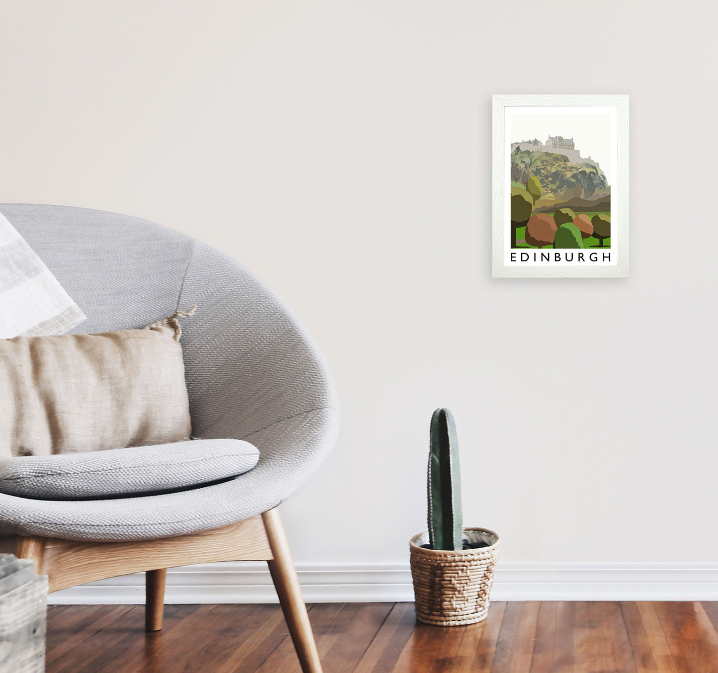 Edinburgh Portrait by Richard O'Neill A4 Oak Frame