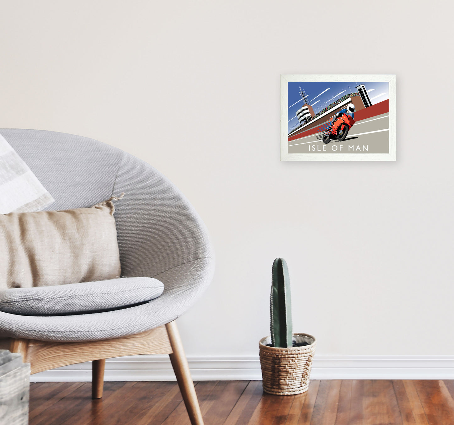 Isle of Man Art Print by Richard O'Neill A4 Oak Frame
