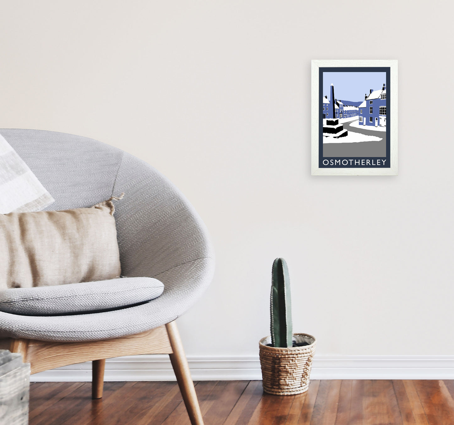 Osmotherley Travel Art Print by Richard O'Neill, Framed Wall Art A4 Oak Frame