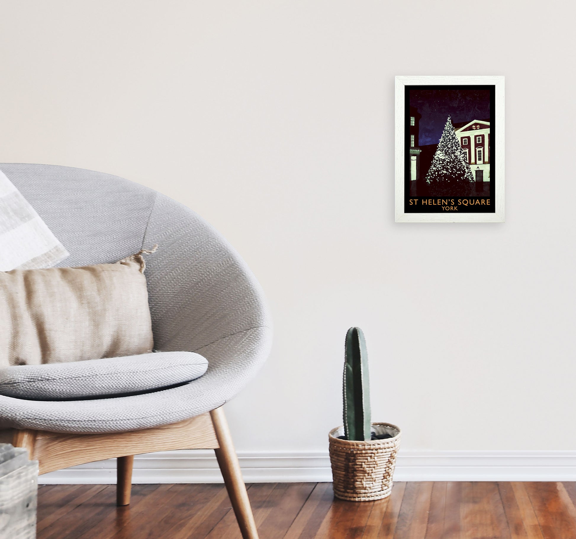 St Helen's Square York Travel Art Print by Richard O'Neill A4 Oak Frame