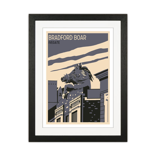 Bradford Boar Art Print by Richard O'Neill Black Grain