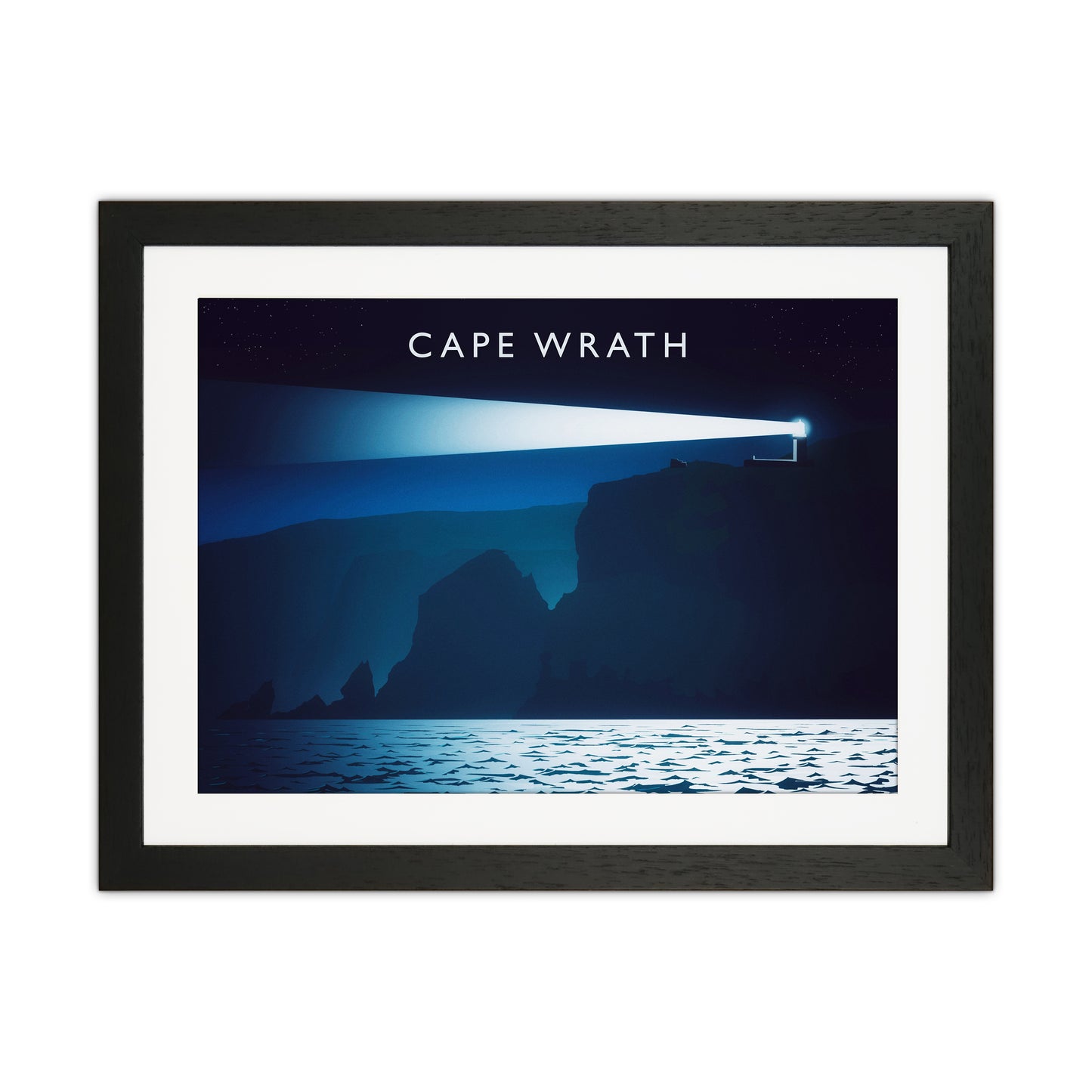 Cape Wrath Travel Art Print by Richard O'Neill Black Grain