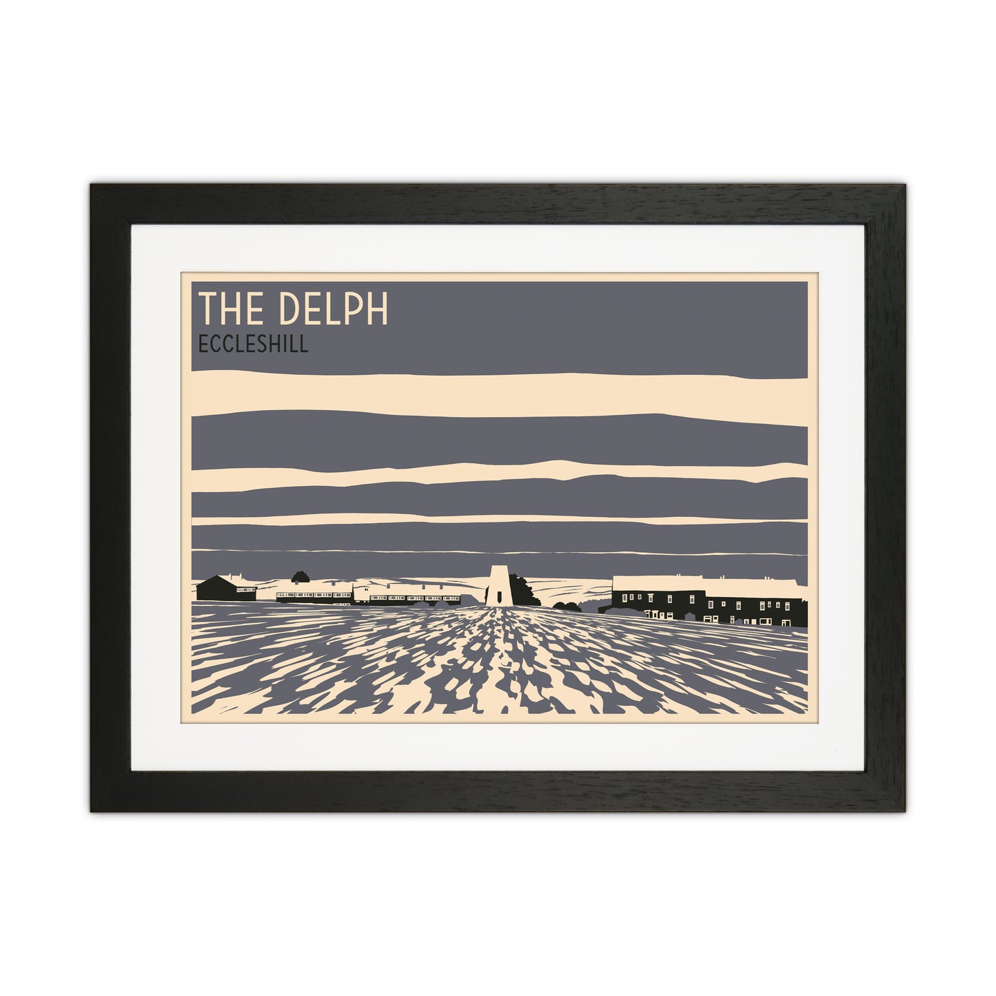 The Delph, Eccleshill Travel Art Print by Richard O'Neill Black Grain