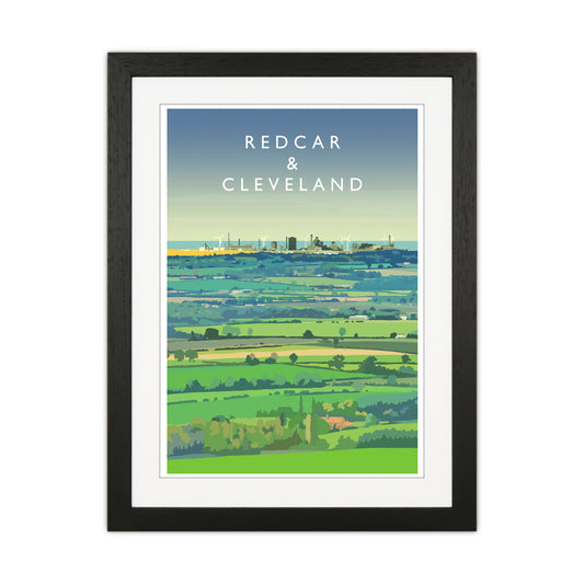Redcar & Cleveland Travel Art Print by Richard O'Neill Black Grain